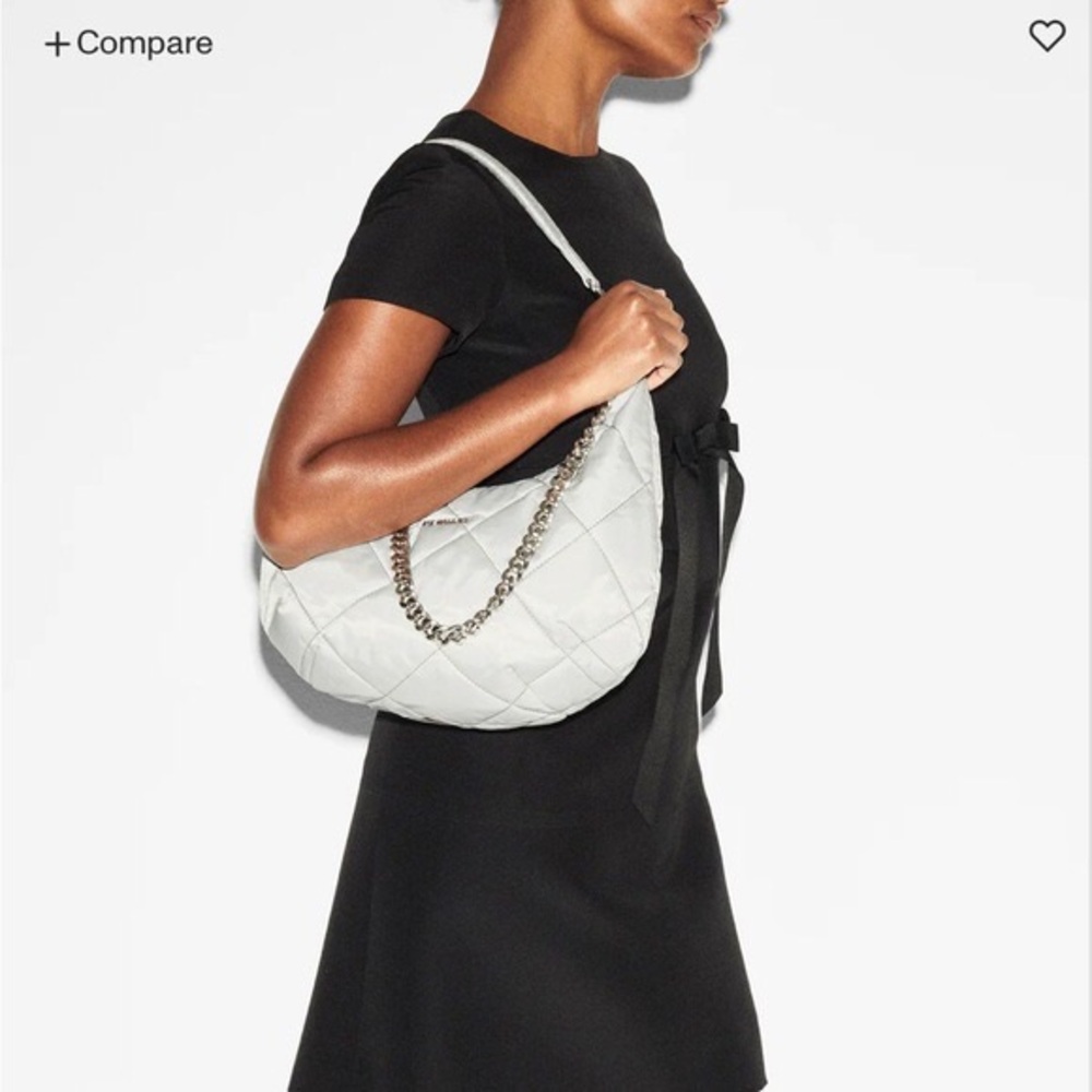 MZ Wallace Quilted Madison Shoulder Bag Frost - Picture 7 of 9